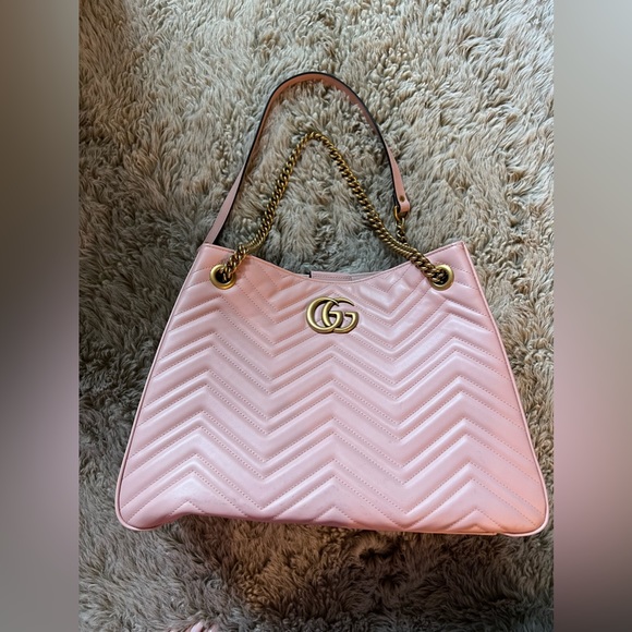 Authentic Gucci Marmont Apollo Chevron Tote Shoulder Crossbody Bag - Picture 13 of 15